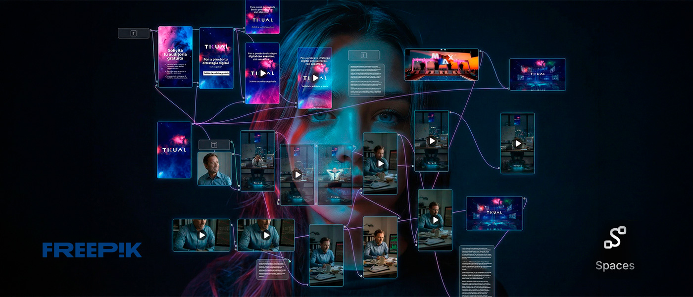 ¿Cansado de que tus imágenes y vídeos IA no tengan nada que ver entre sí? Descubre los nodos en Freepik Spaces 